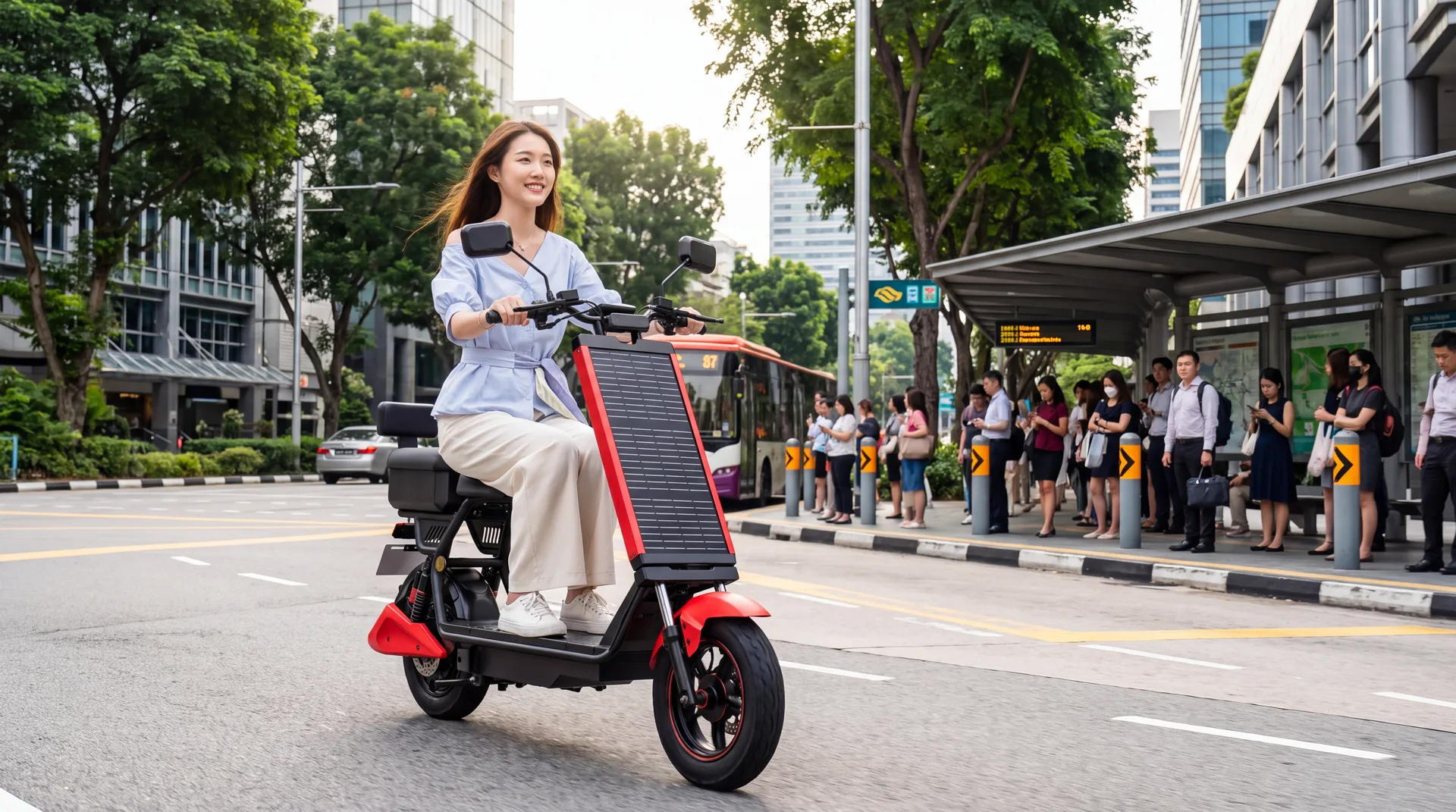 Laineng solar e-bike daily commute urban scene