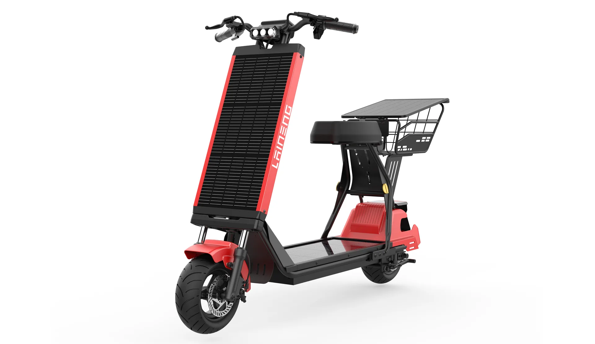 Laineng S108 Pro solar saddle scooter in red