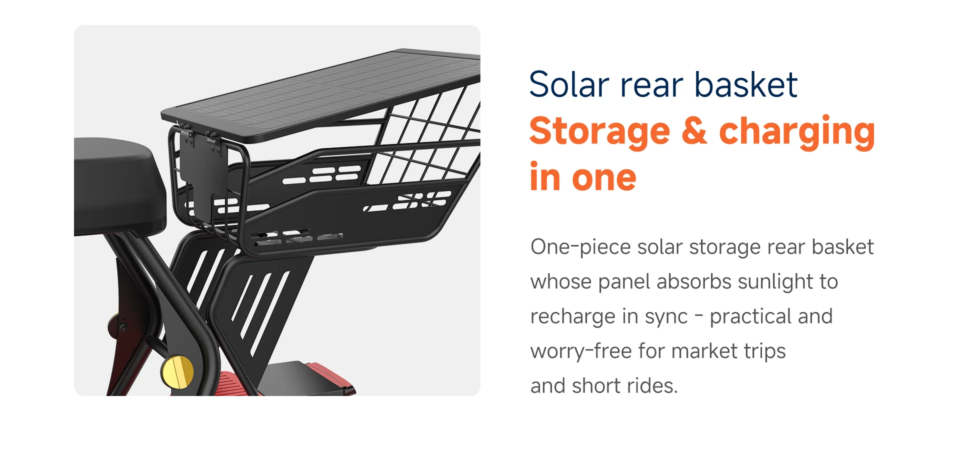 Laineng S108 Pro solar rear basket with built-in charging