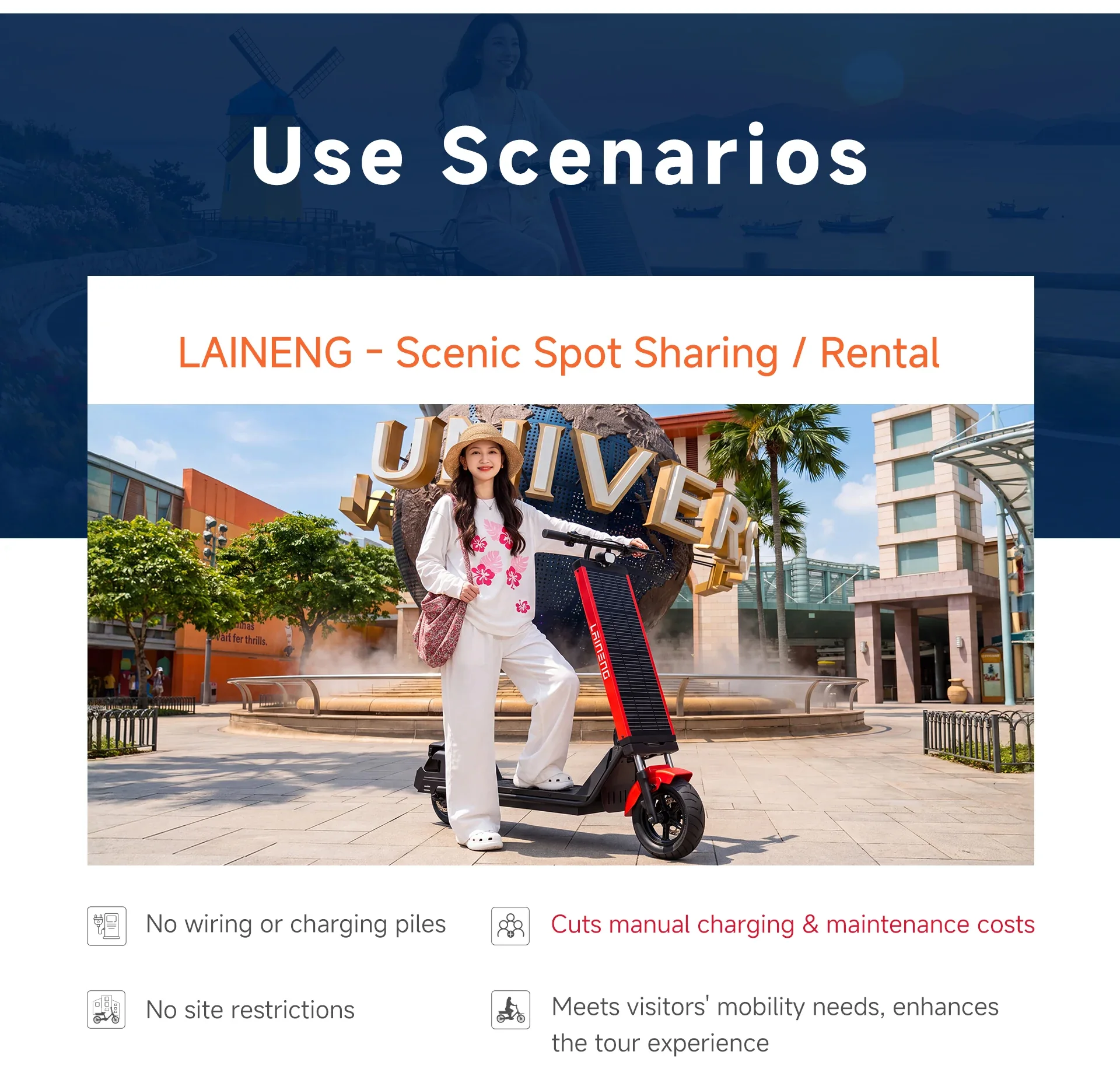 Laineng S109 solar e-scooter - Scenic Spot Sharing